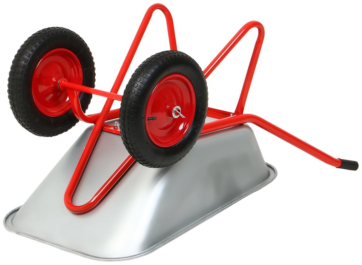 Тачка строительная, 2 пневмоколеса, груз/п 320 кг, объём 110 л, оцинкованный кузов 0,8 мм, Greengo