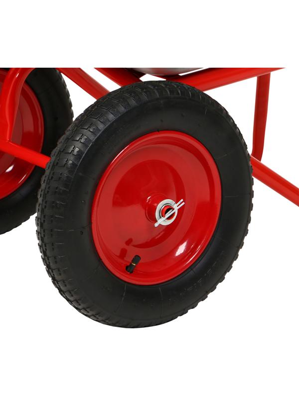 Тачка строительная, 2 пневмоколеса, груз/п 320 кг, объём 110 л, оцинкованный кузов 0,8 мм, Greengo