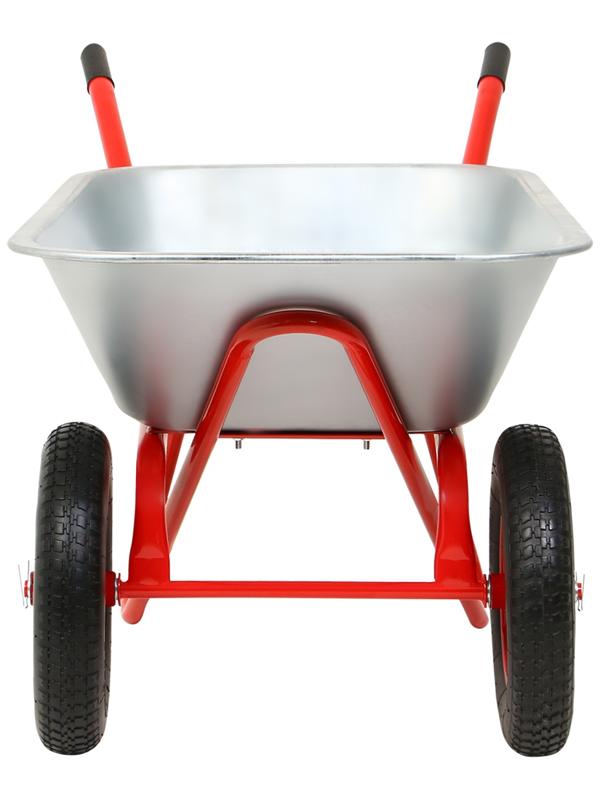 Тачка строительная, 2 пневмоколеса, груз/п 320 кг, объём 110 л, оцинкованный кузов 0,8 мм, Greengo