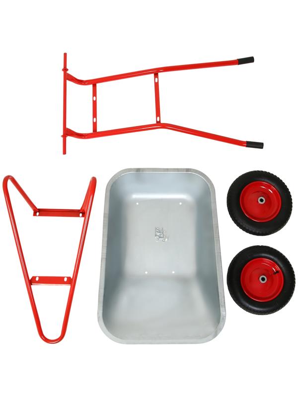 Тачка строительная, 2 пневмоколеса, груз/п 320 кг, объём 110 л, оцинкованный кузов 0,8 мм, Greengo