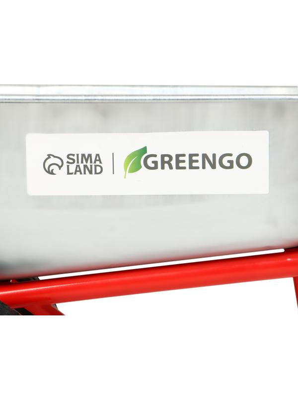 Тачка строительная, 2 пневмоколеса, груз/п 320 кг, объём 110 л, оцинкованный кузов 0,8 мм, Greengo