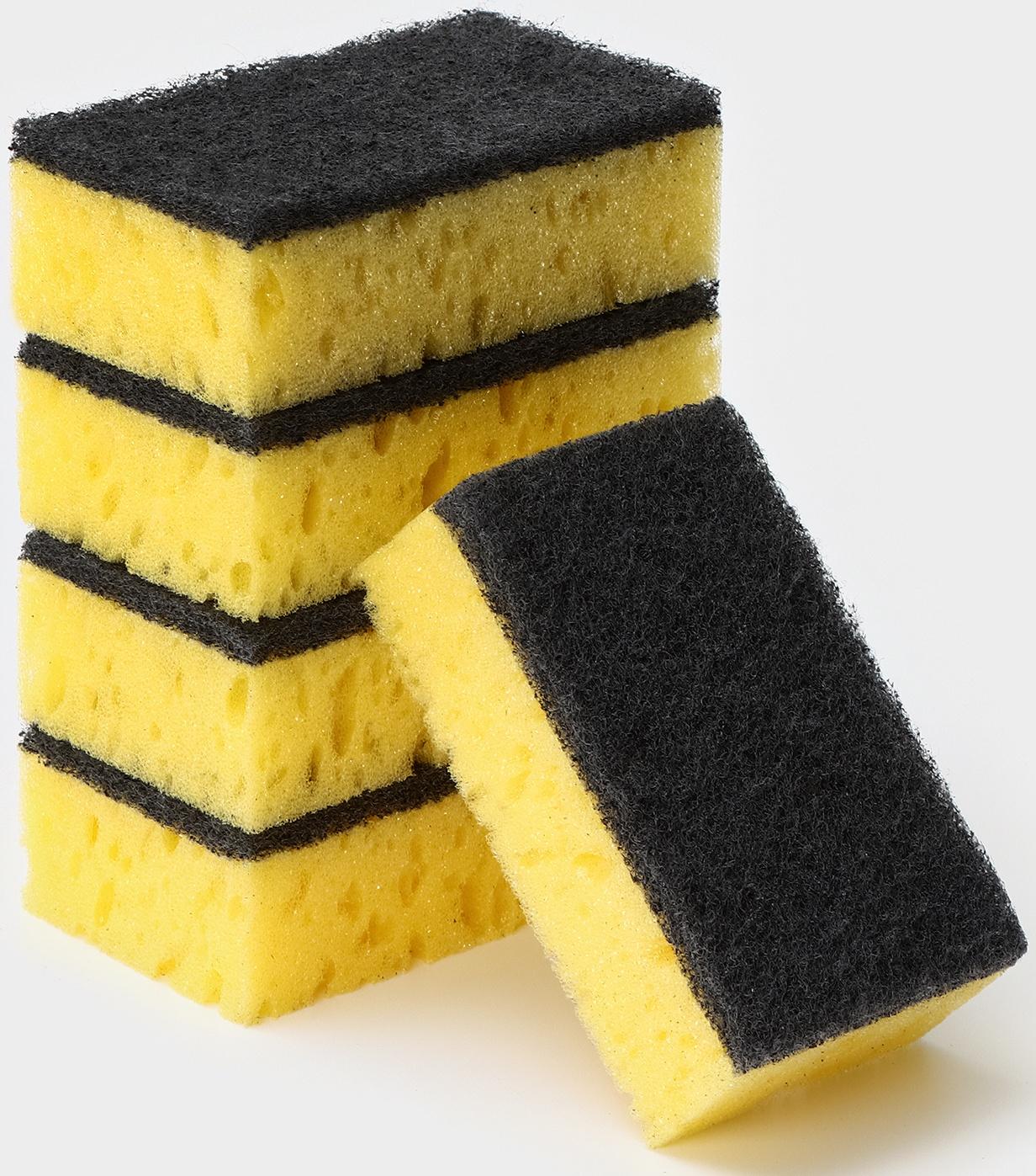 Губка бытовая «Королевская Лилия», 450 г/м2, 105×65×35 мм, абразивное полотно