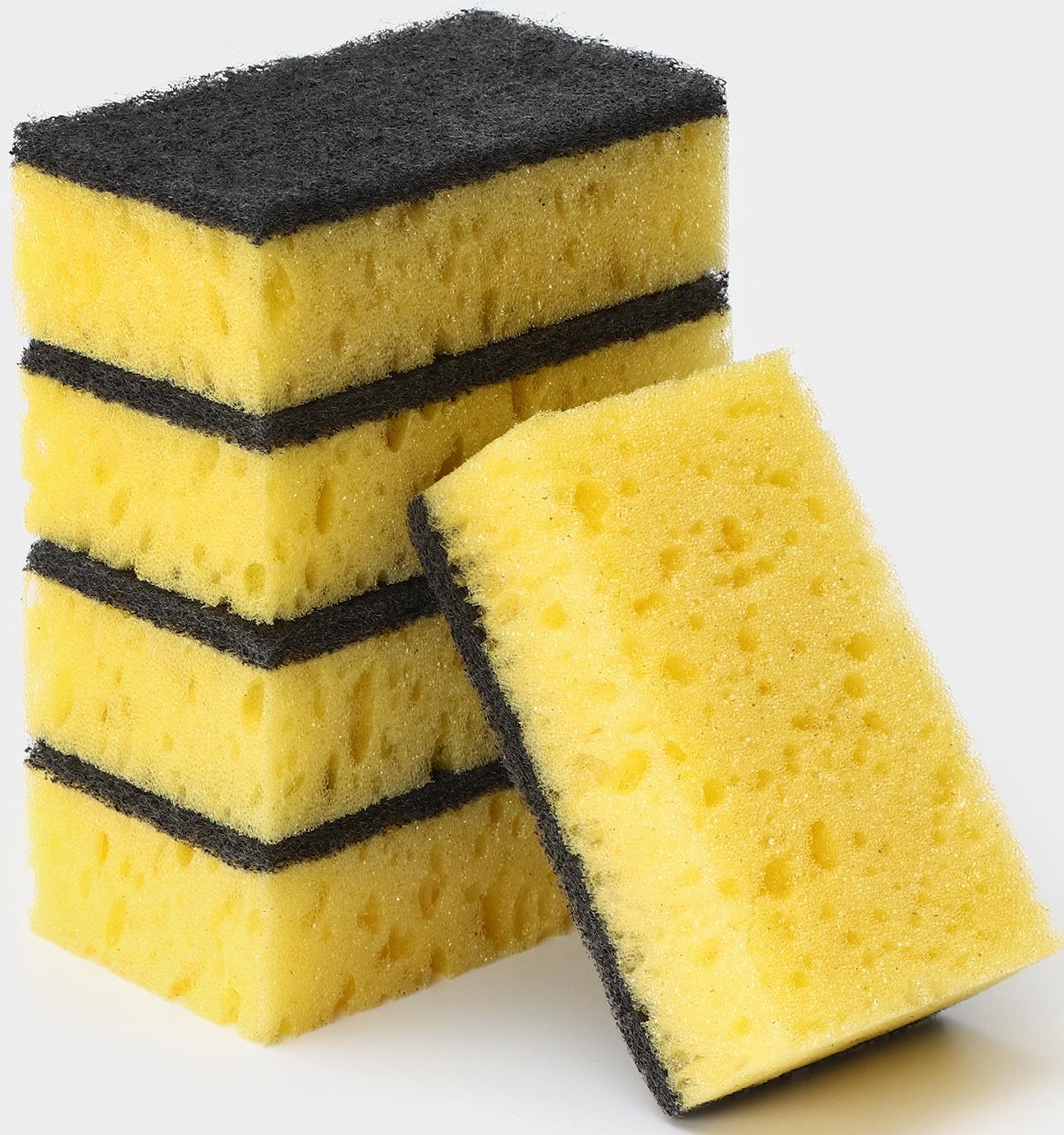 Губка бытовая «Королевская Лилия», 450 г/м2, 105×65×35 мм, абразивное полотно