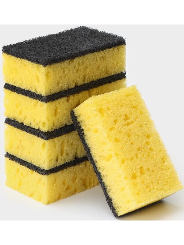 Губка бытовая «Королевская Лилия», 450 г/м2, 105×65×35 мм, абразивное полотно