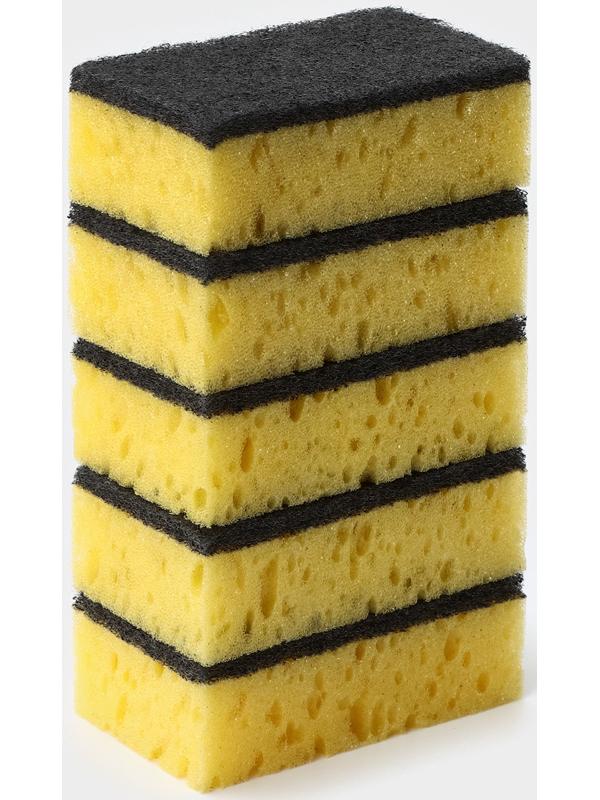 Губка бытовая «Королевская Лилия», 450 г/м2, 105×65×35 мм, абразивное полотно