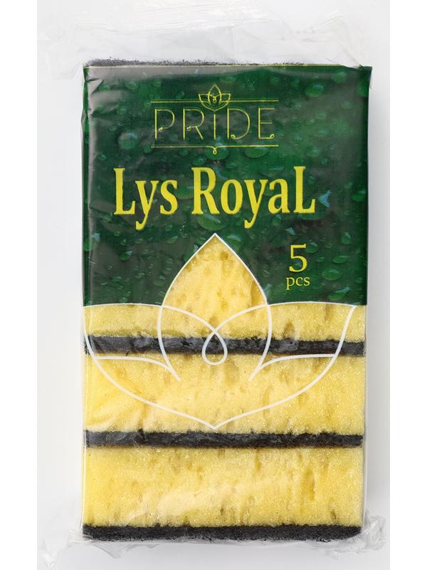 Губка бытовая «Королевская Лилия», 450 г/м2, 105×65×35 мм, абразивное полотно