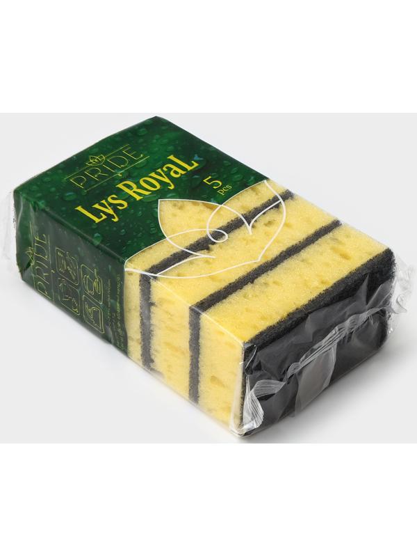 Губка бытовая «Королевская Лилия», 450 г/м2, 105×65×35 мм, абразивное полотно