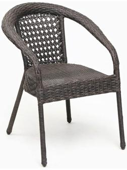 Кресло садовое из искусственного ротанга 60х70х80см венге