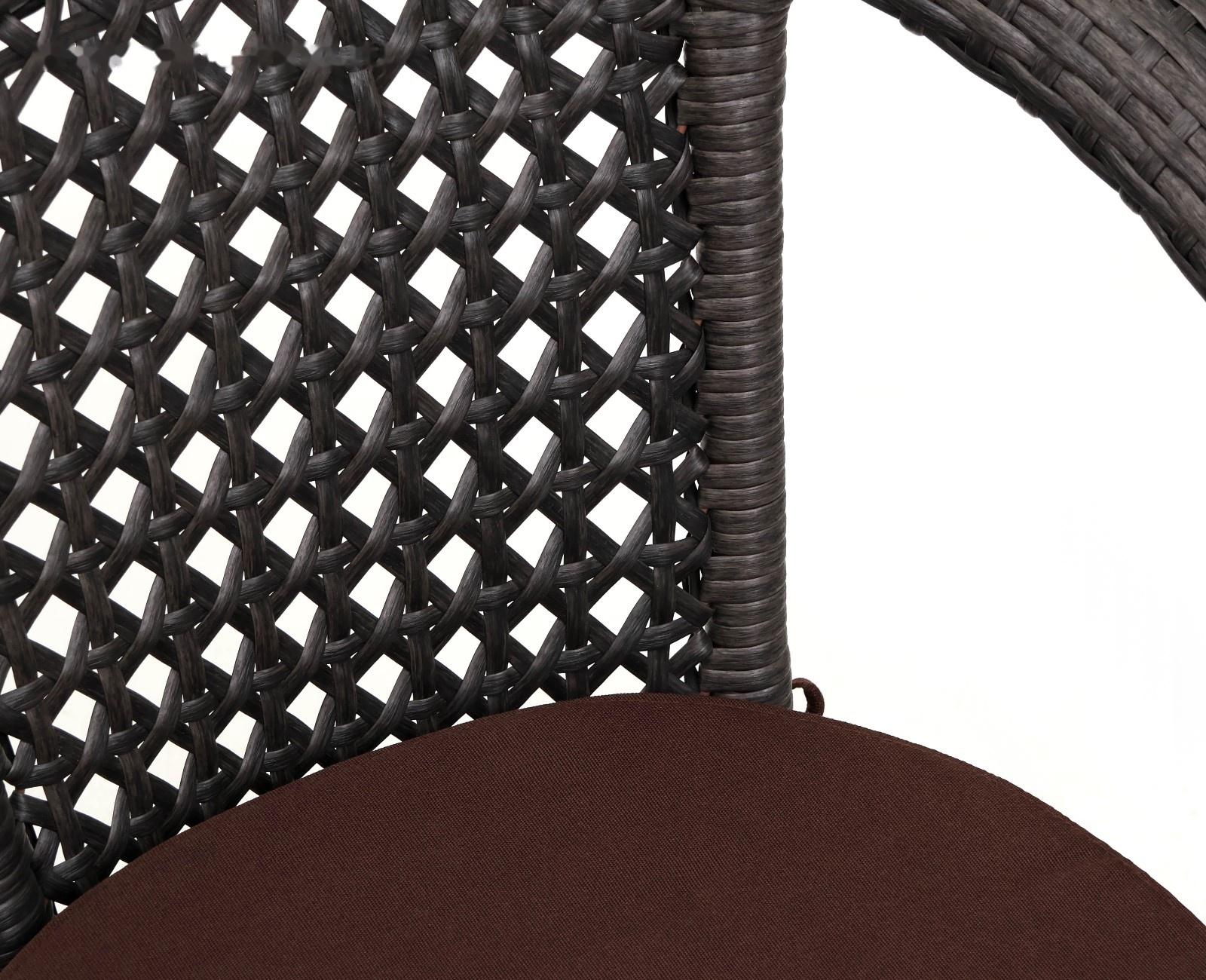 Кресло садовое из искусственного ротанга 60х70х80см венге с подушкой