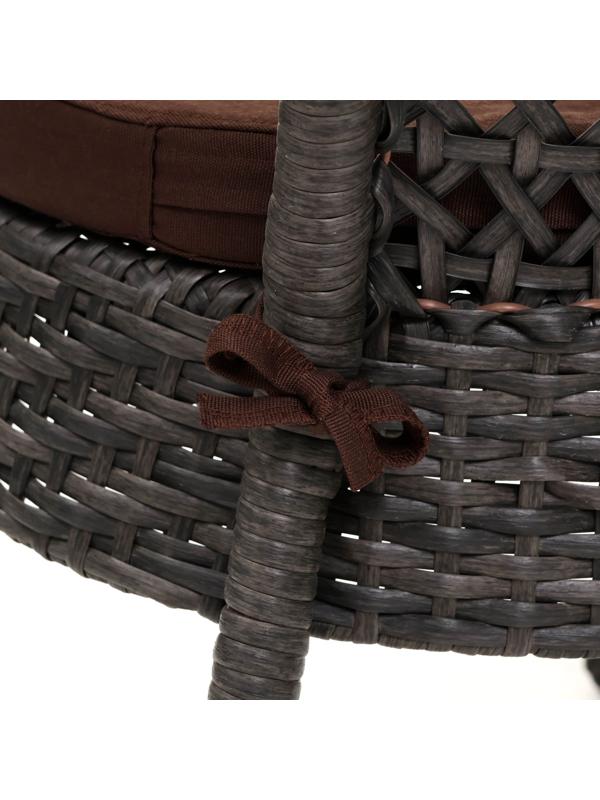 Кресло садовое из искусственного ротанга 60х70х80см венге с подушкой