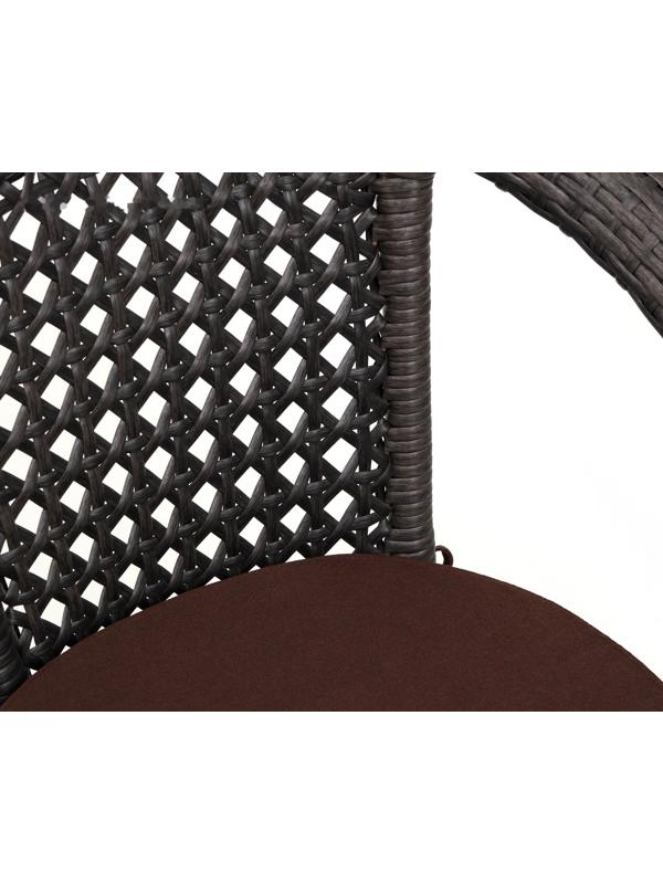 Кресло садовое из искусственного ротанга 60х70х80см венге с подушкой