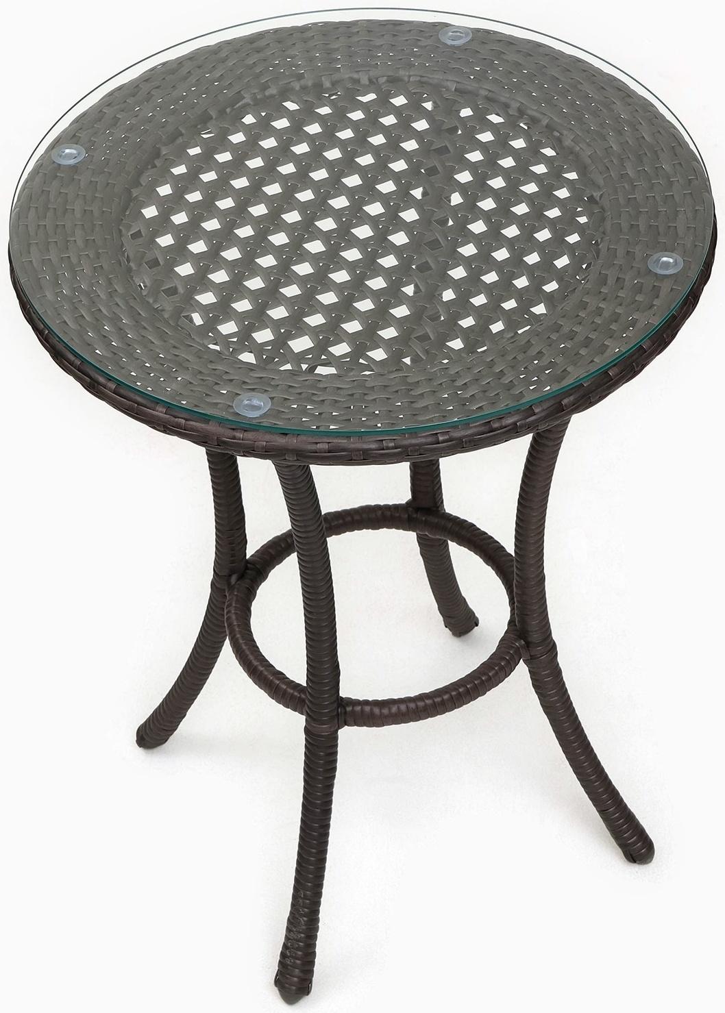 Стол садовый из искусственного ротанга 60х75см венге