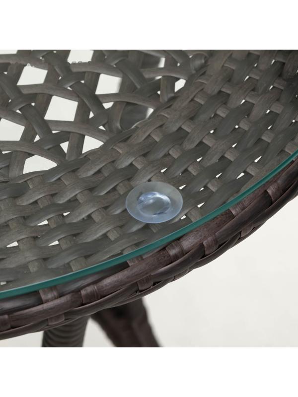 Стол садовый из искусственного ротанга 60х75см венге