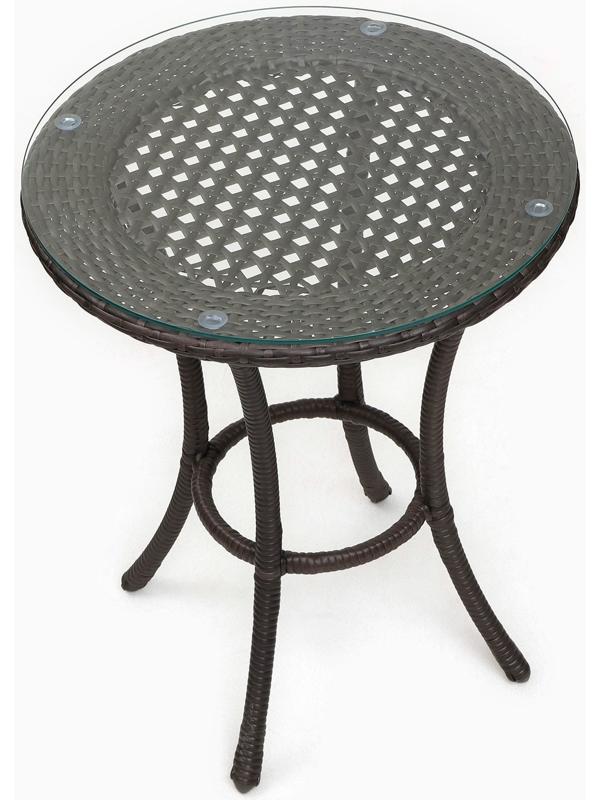 Стол садовый из искусственного ротанга 60х75см венге