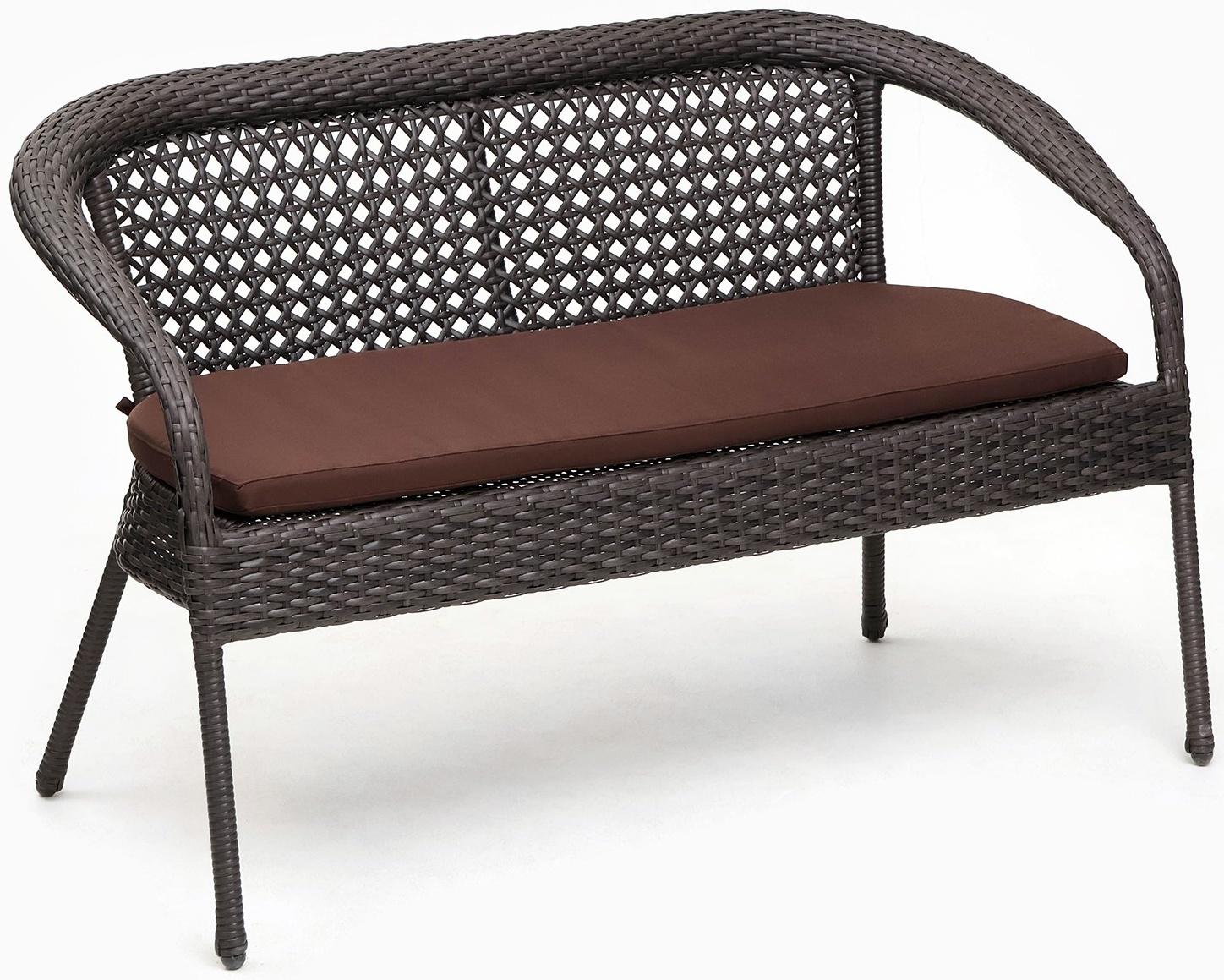 Диван садовый из искусственного ротанга 130х70х80см венге