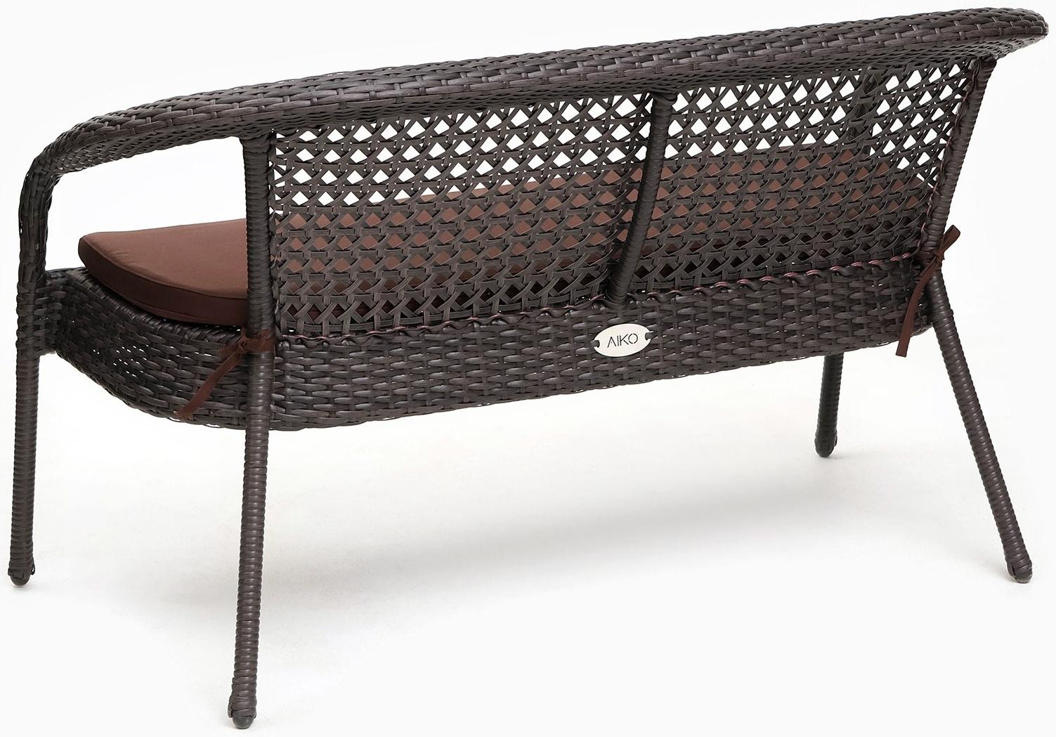 Диван садовый из искусственного ротанга 130х70х80см венге