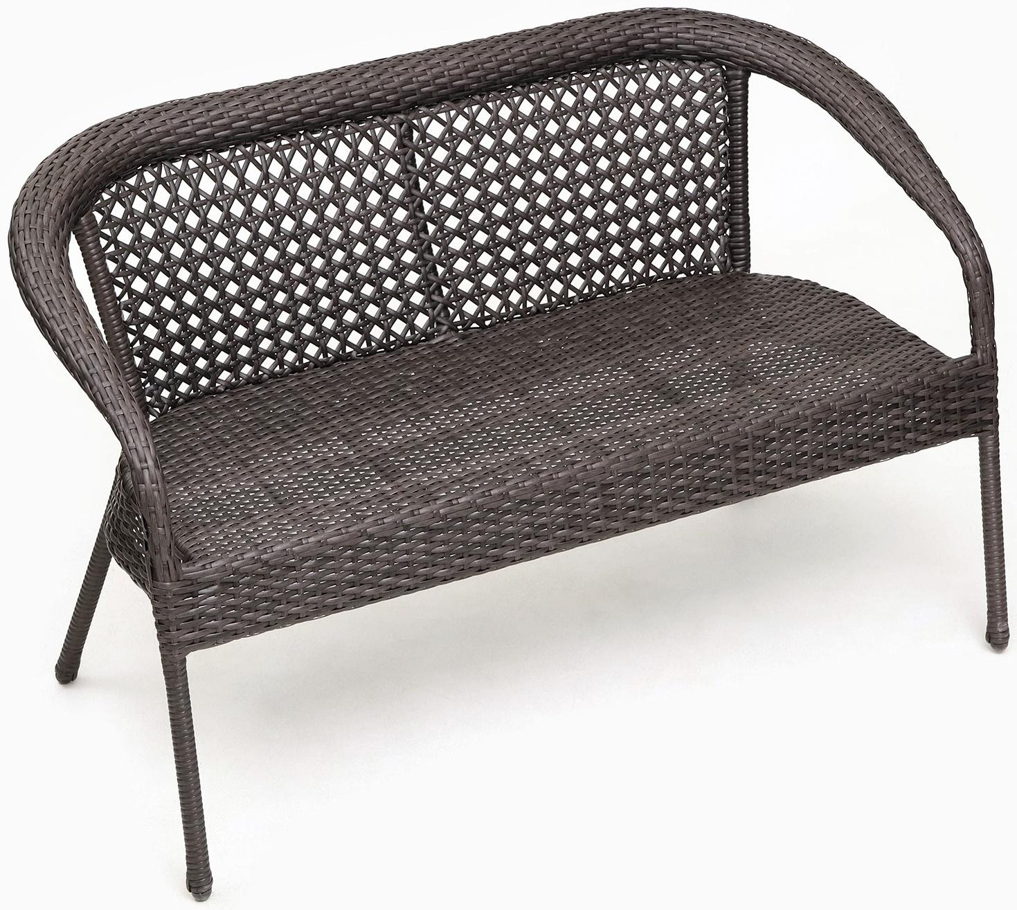 Диван садовый из искусственного ротанга 130х70х80см венге