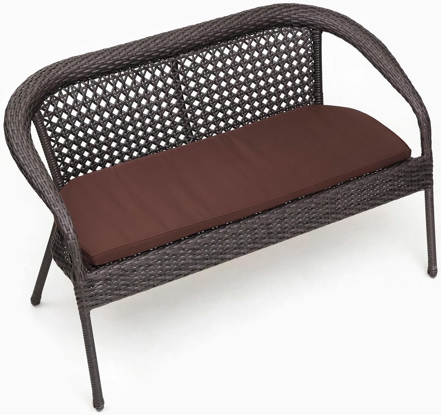 Диван садовый из искусственного ротанга 130х70х80см венге