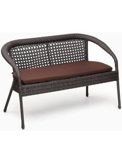 Диван садовый из искусственного ротанга 130х70х80см венге