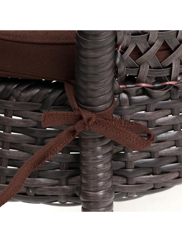 Диван садовый из искусственного ротанга 130х70х80см венге