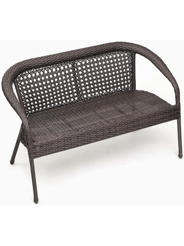 Диван садовый из искусственного ротанга 130х70х80см венге