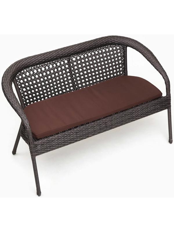 Диван садовый из искусственного ротанга 130х70х80см венге