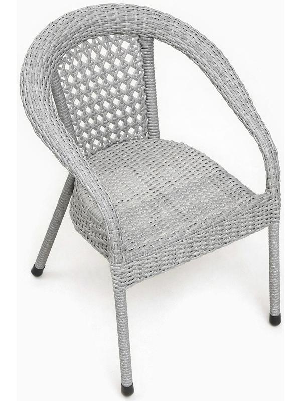 Кресло садовое из искусственного ротанга 60х70х80см серое