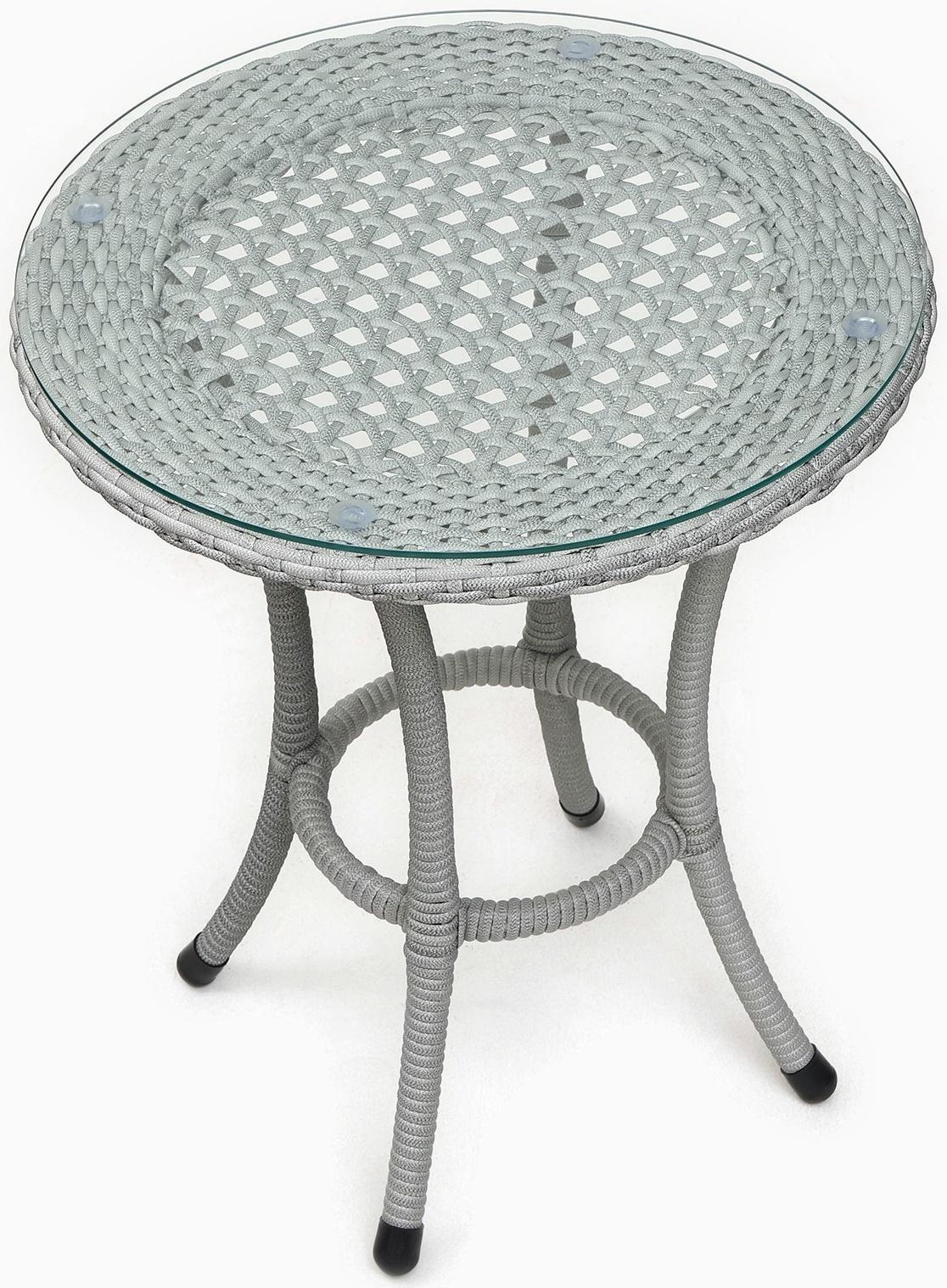 Стол садовый из искусственного ротанга 60х75см серый