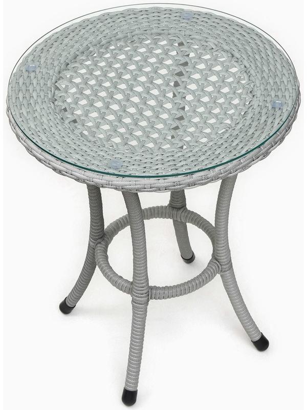 Стол садовый из искусственного ротанга 60х75см серый