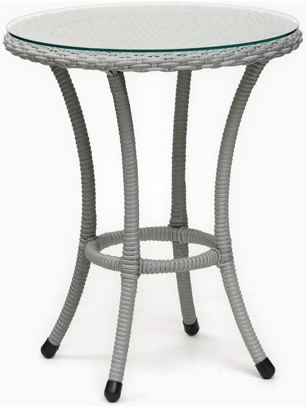 Стол садовый из искусственного ротанга 60х75см серый