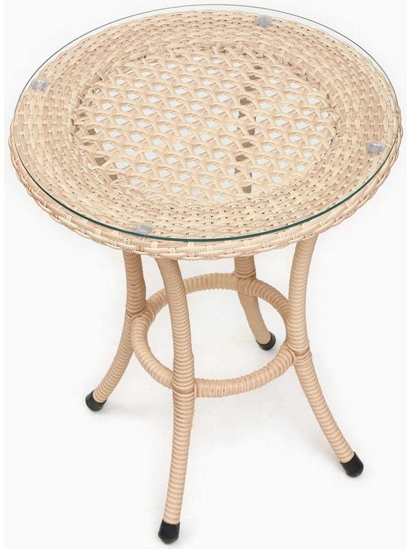 Стол садовый из искусственного ротанга 60х75см коричневый