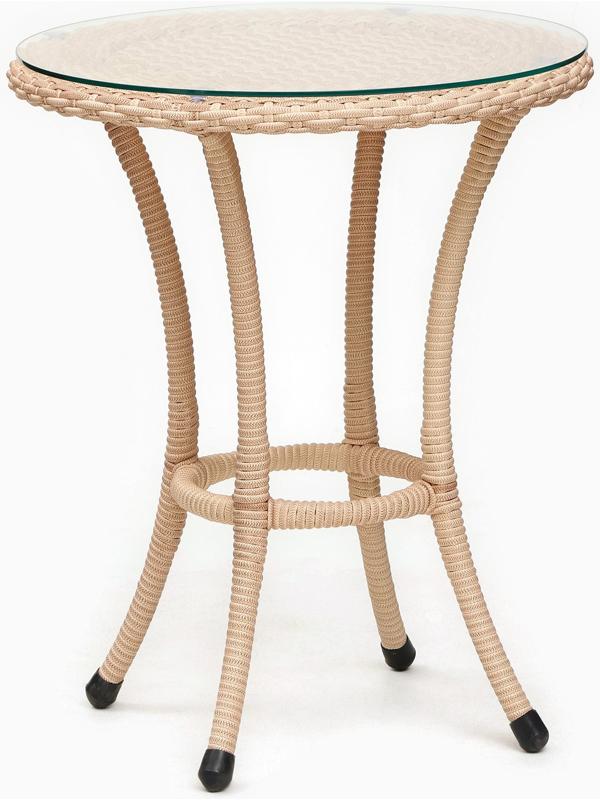 Стол садовый из искусственного ротанга 60х75см коричневый