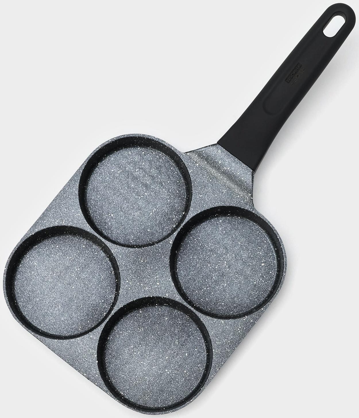 Сковорода-оладница Доляна Petit, d=18 см, цвет темный мрамор, индукция