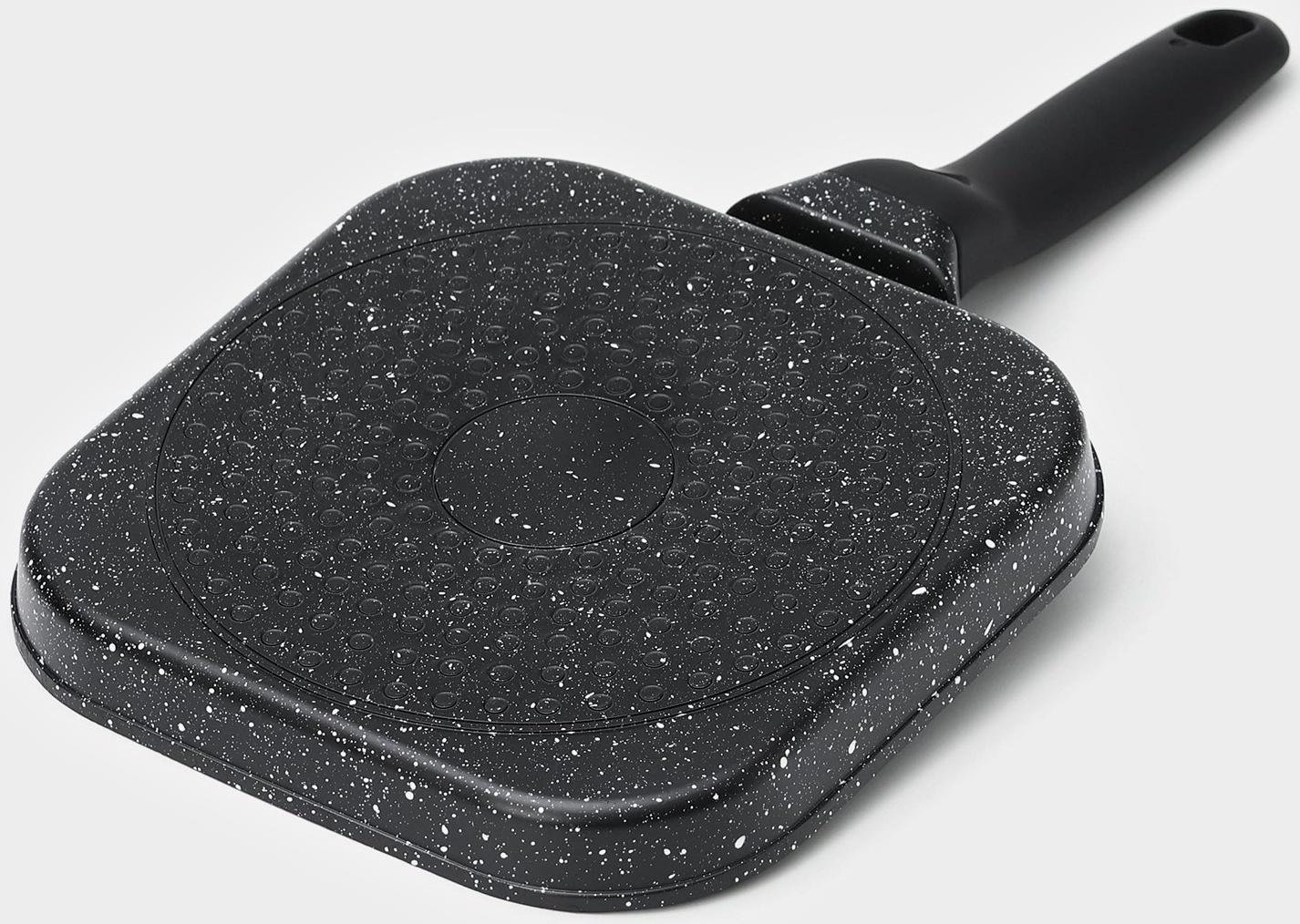 Сковорода гриль Доляна «Моно», d=18 см, индукция, цвет темный мрамор