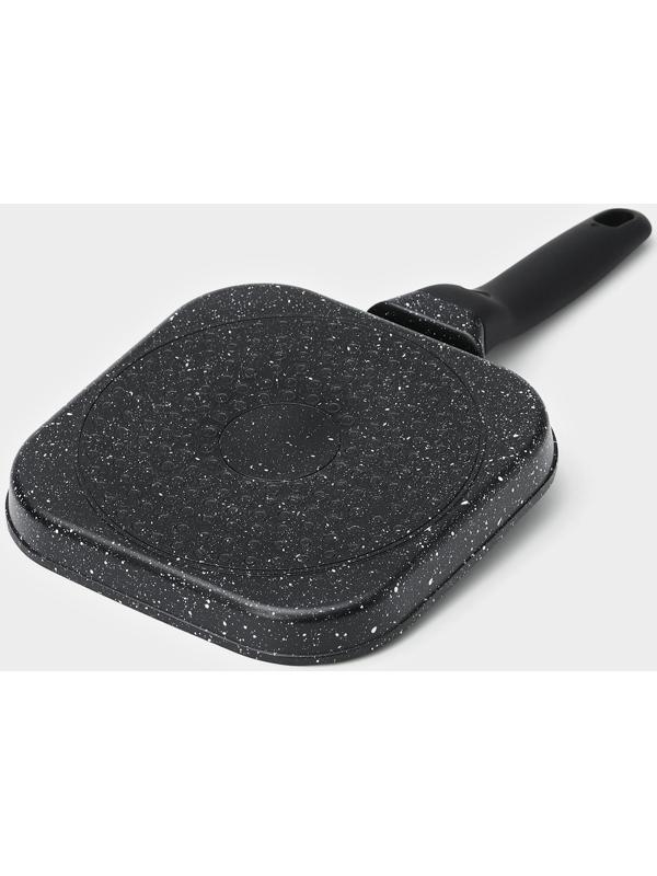 Сковорода гриль Доляна «Моно», d=18 см, индукция, цвет темный мрамор