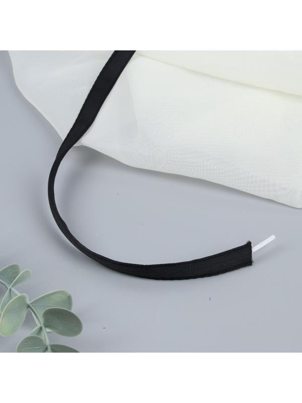 Лента тоннельная, двухстрочная, 10 мм, 50 ± 1 м, цвет чёрный