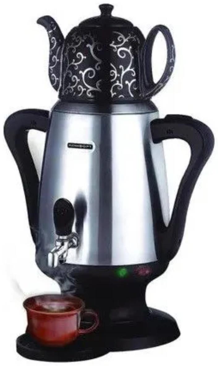 Самовар Волжанка СМВ-001, металл, 3.5 л, 1800 Вт, серебристый