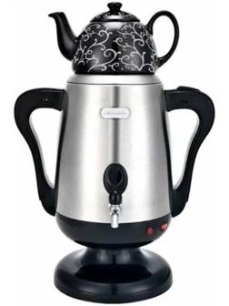 Самовар Волжанка СМВ-001, металл, 3.5 л, 1800 Вт, серебристый