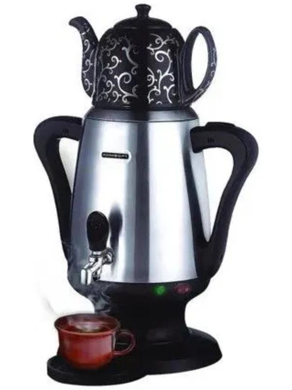 Самовар Волжанка СМВ-001, металл, 3.5 л, 1800 Вт, серебристый