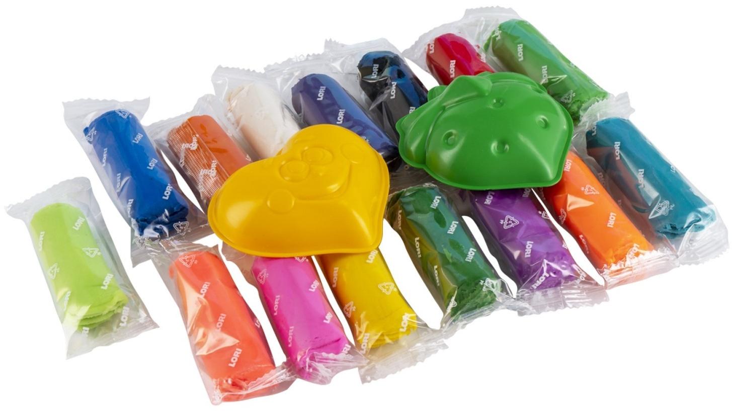 Тесто для лепки «Пластишка», 15 цв. по 24 гр, с формочками