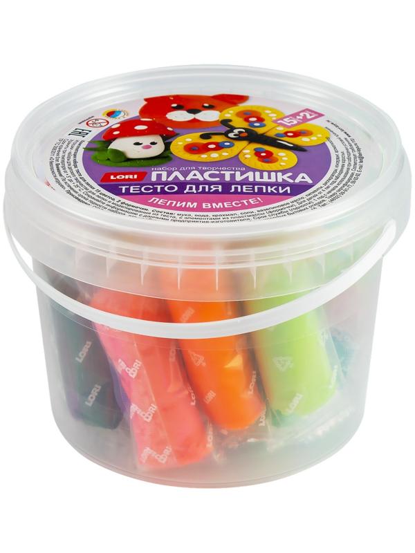 Тесто для лепки «Пластишка», 15 цв. по 24 гр, с формочками