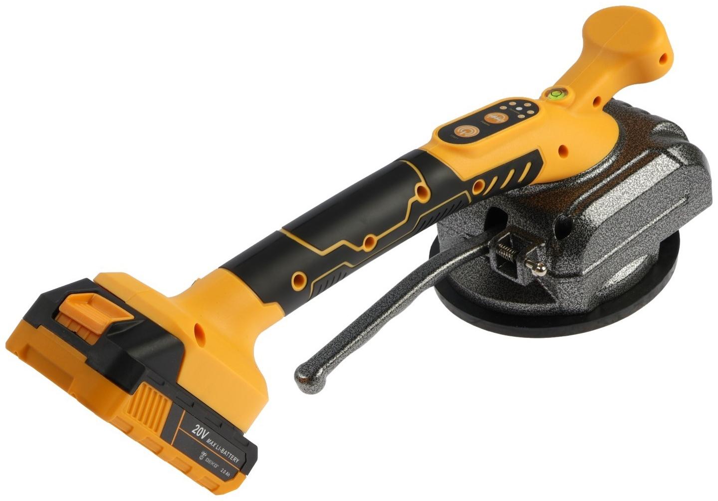 Виброприсоска аккумуляторная для укладки плитки DEKO DKTT20, 20 В, 2x2 Ач, в кейсе