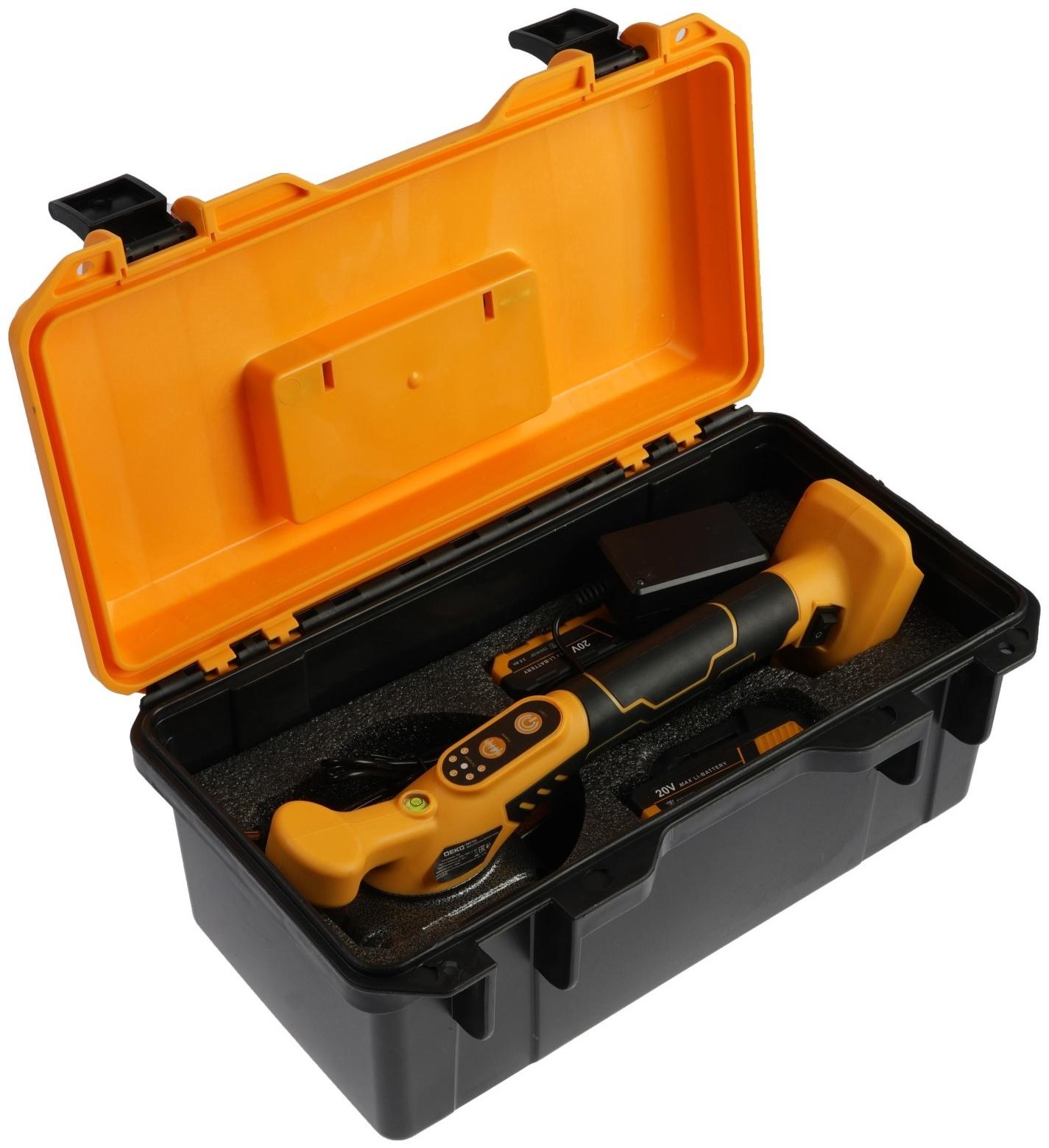 Виброприсоска аккумуляторная для укладки плитки DEKO DKTT20, 20 В, 2x2 Ач, в кейсе