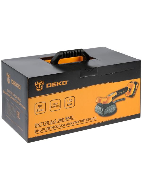 Виброприсоска аккумуляторная для укладки плитки DEKO DKTT20, 20 В, 2x2 Ач, в кейсе