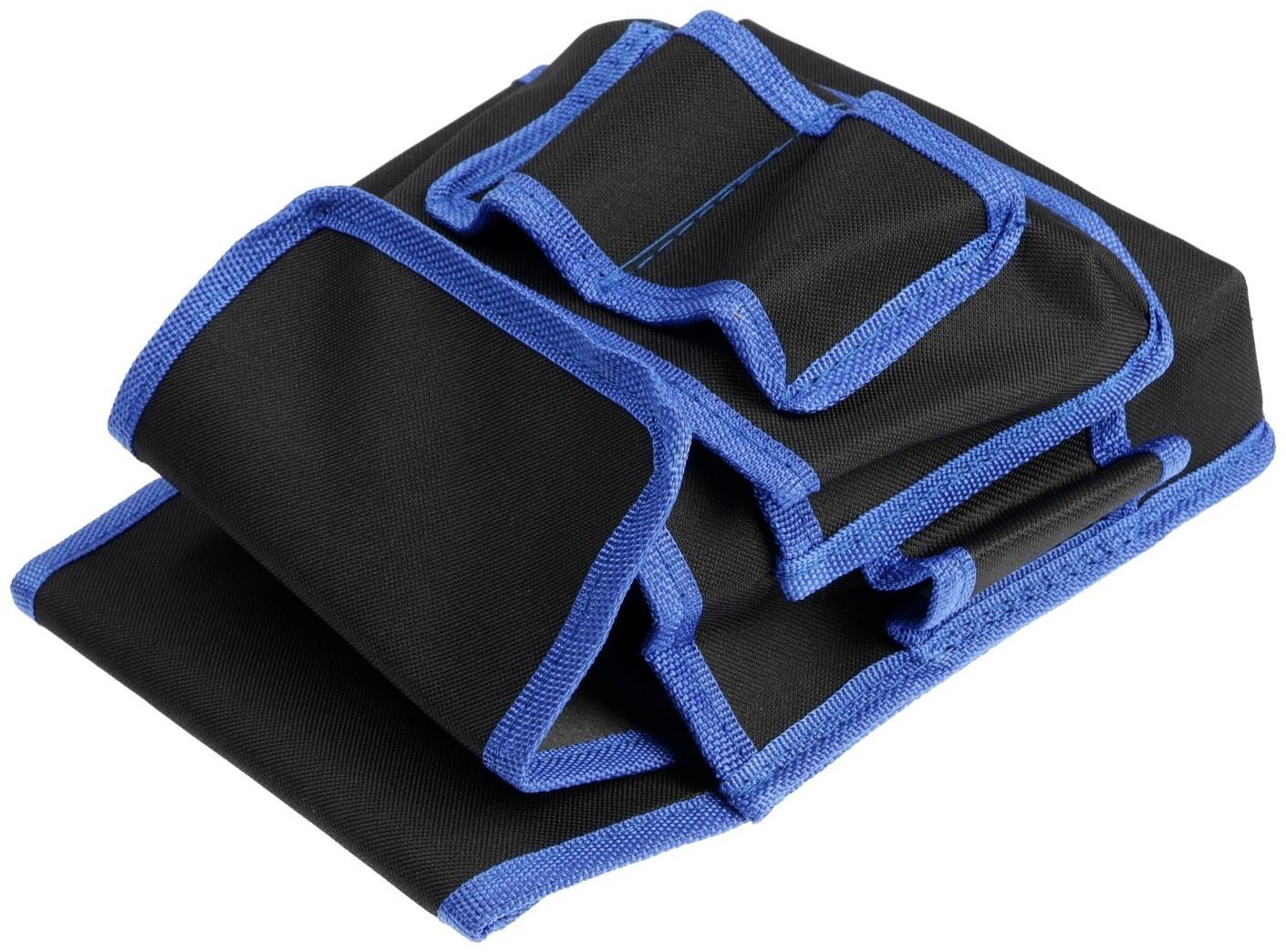 Сумка-пояс для инструментов ТУНДРА, одинарная, 2 кармана, 4 петли