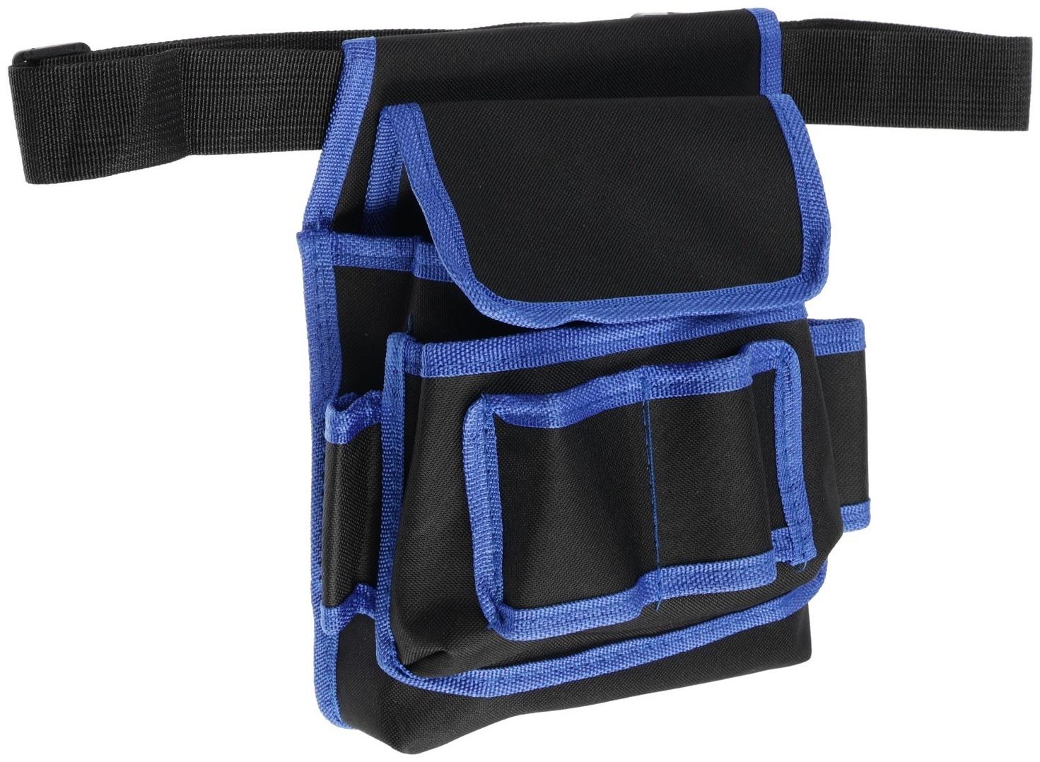 Сумка-пояс для инструментов ТУНДРА, одинарная, 2 кармана, 4 петли