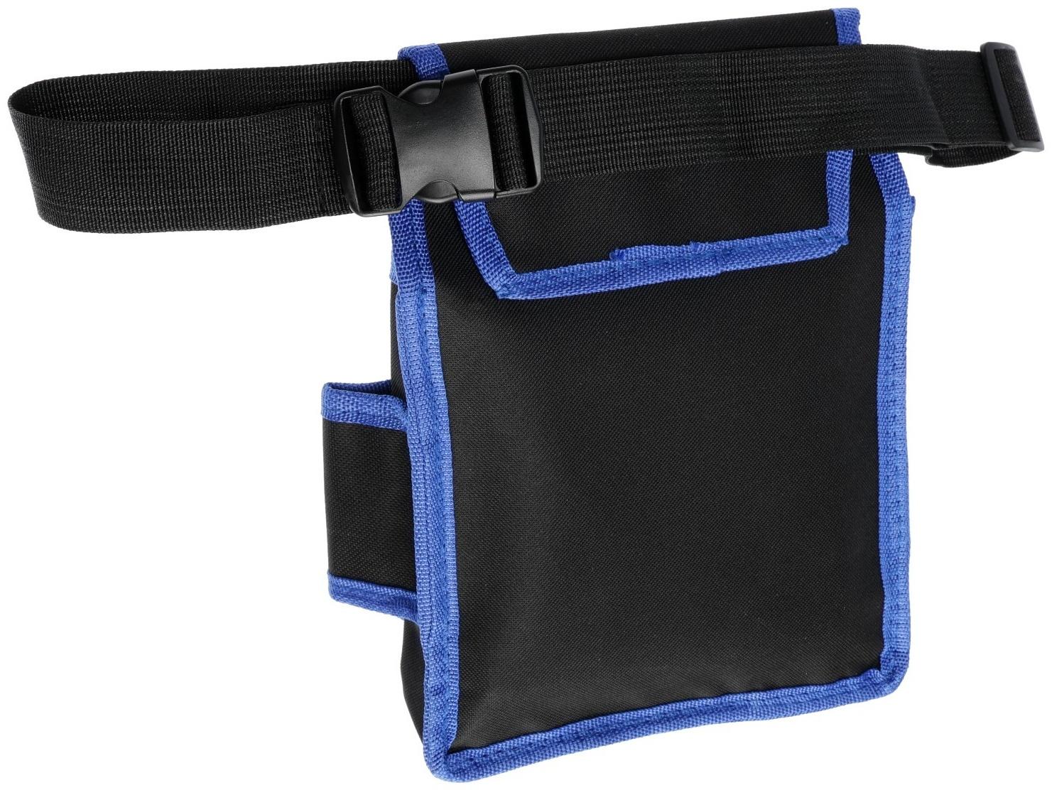 Сумка-пояс для инструментов ТУНДРА, одинарная, 2 кармана, 4 петли