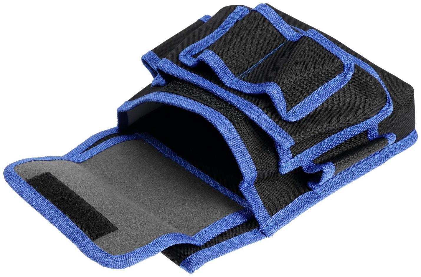 Сумка-пояс для инструментов ТУНДРА, одинарная, 2 кармана, 4 петли