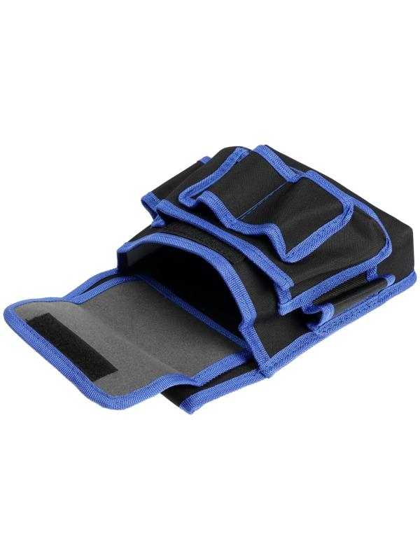 Сумка-пояс для инструментов ТУНДРА, одинарная, 2 кармана, 4 петли