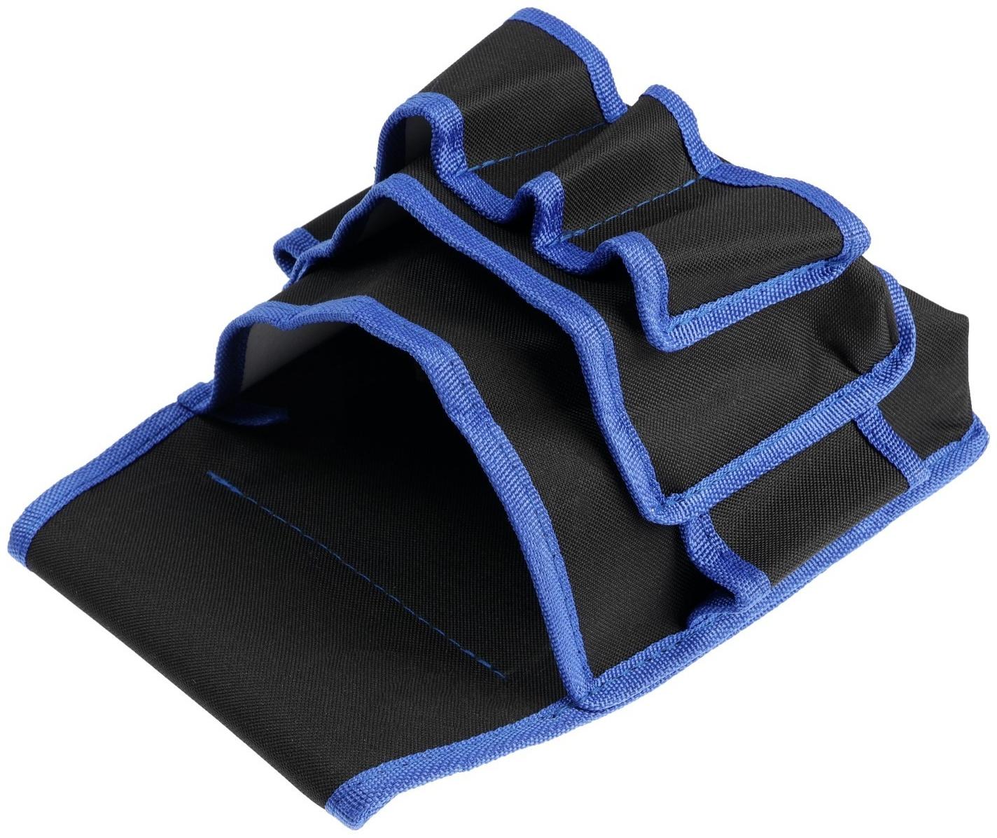 Сумка-пояс для инструментов ТУНДРА, одинарная, 2 кармана. 5 петлей